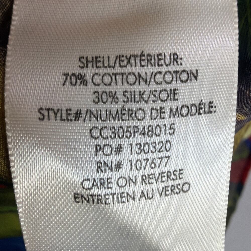 ALICE + OLIVIA Ladies Blue tropical Floral Smocked silk blend Blouse medium - Picture 11 of 13